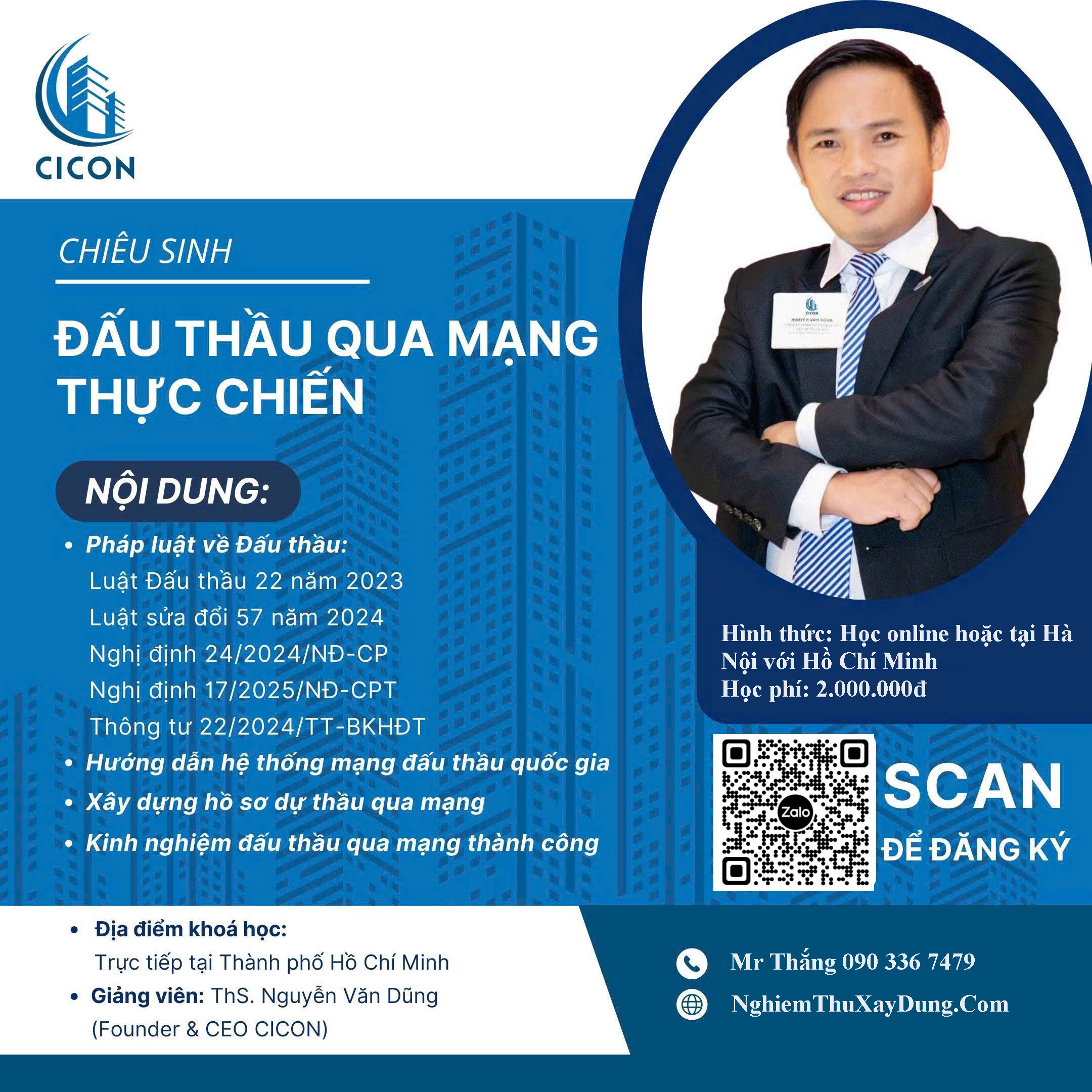 ĐÀO TẠO ĐẤU THẦU QUA MẠNG THỰC CHIẾN